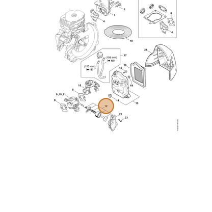 STIHL part 4148-120-9500 — IPL diagram snippet (6x zoom, amber highlight)