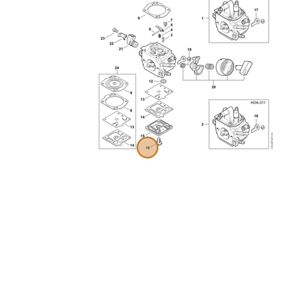 STIHL part 4148-122-7100 — IPL diagram snippet (6x zoom, amber highlight)