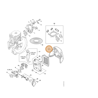 STIHL part 4148-140-1000 — IPL diagram snippet (6x zoom, amber highlight)