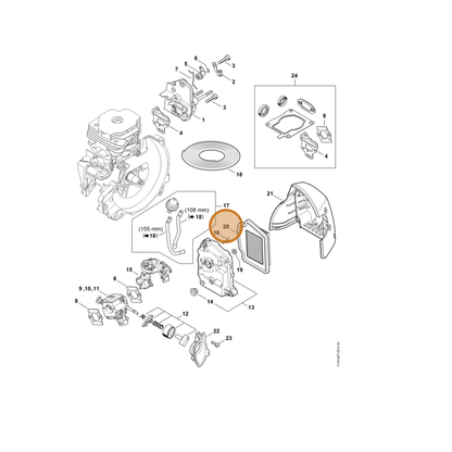 STIHL part 4148-141-0300 — IPL diagram snippet (6x zoom, amber highlight)