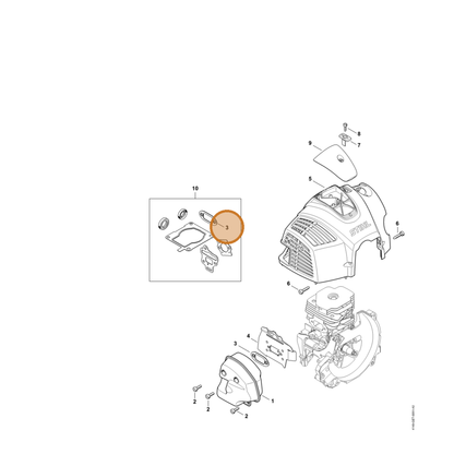STIHL part 4148-149-0600 — IPL diagram snippet (6x zoom, amber highlight)