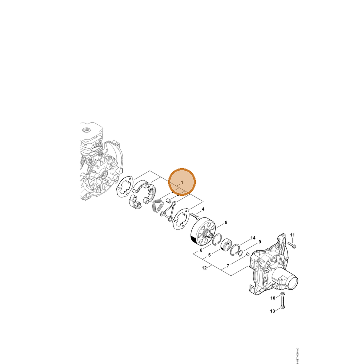 STIHL part 4148-160-2000 — IPL diagram snippet (6x zoom, amber highlight)