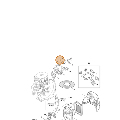 STIHL part 4148-182-2800 — IPL diagram snippet (6x zoom, amber highlight)