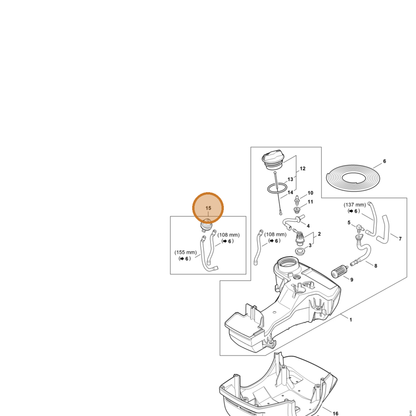 STIHL part 4148-350-6200 — IPL diagram snippet (6x zoom, amber highlight)