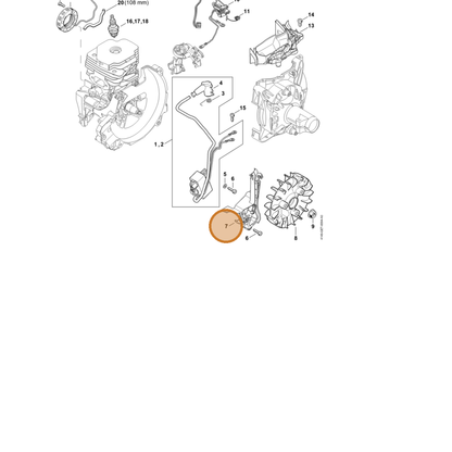 STIHL part 4148-352-3000 — IPL diagram snippet (6x zoom, amber highlight)