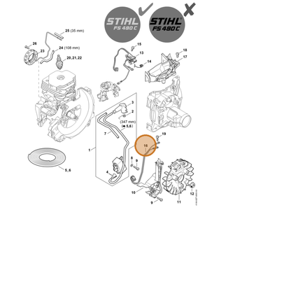 STIHL part 4148-440-3002 — IPL diagram snippet (6x zoom, amber highlight)