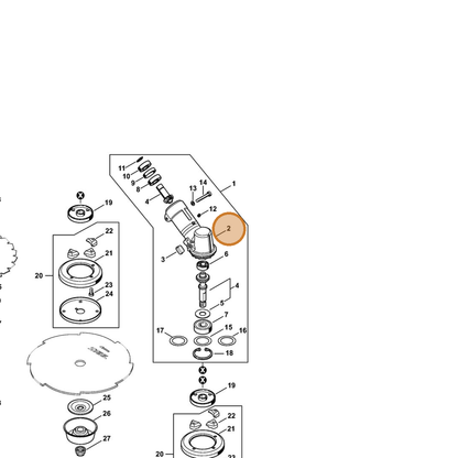 STIHL part 4148-641-0301 — IPL diagram snippet (6x zoom, amber highlight)