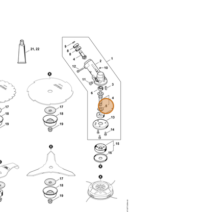 STIHL part 4148-642-9500 — IPL diagram snippet (6x zoom, amber highlight)