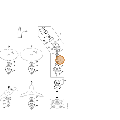 STIHL part 4148-642-9501 — IPL diagram snippet (6x zoom, amber highlight)