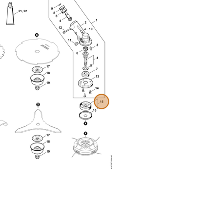 STIHL part 4148-710-3801 — IPL diagram snippet (6x zoom, amber highlight)