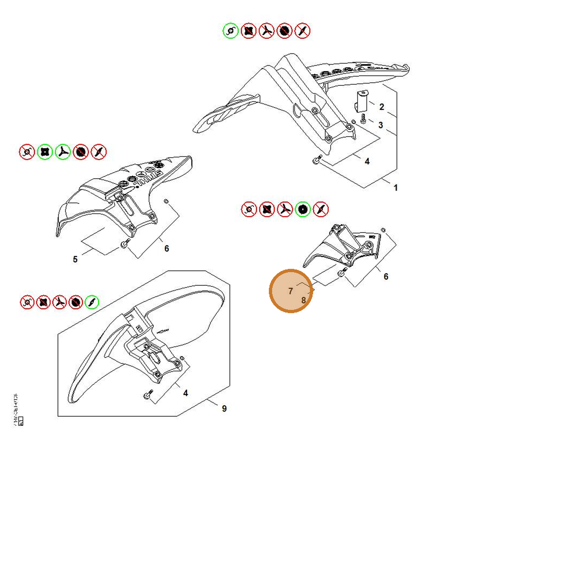 STIHL part 4148-710-8202 — IPL diagram snippet (6x zoom, amber highlight)