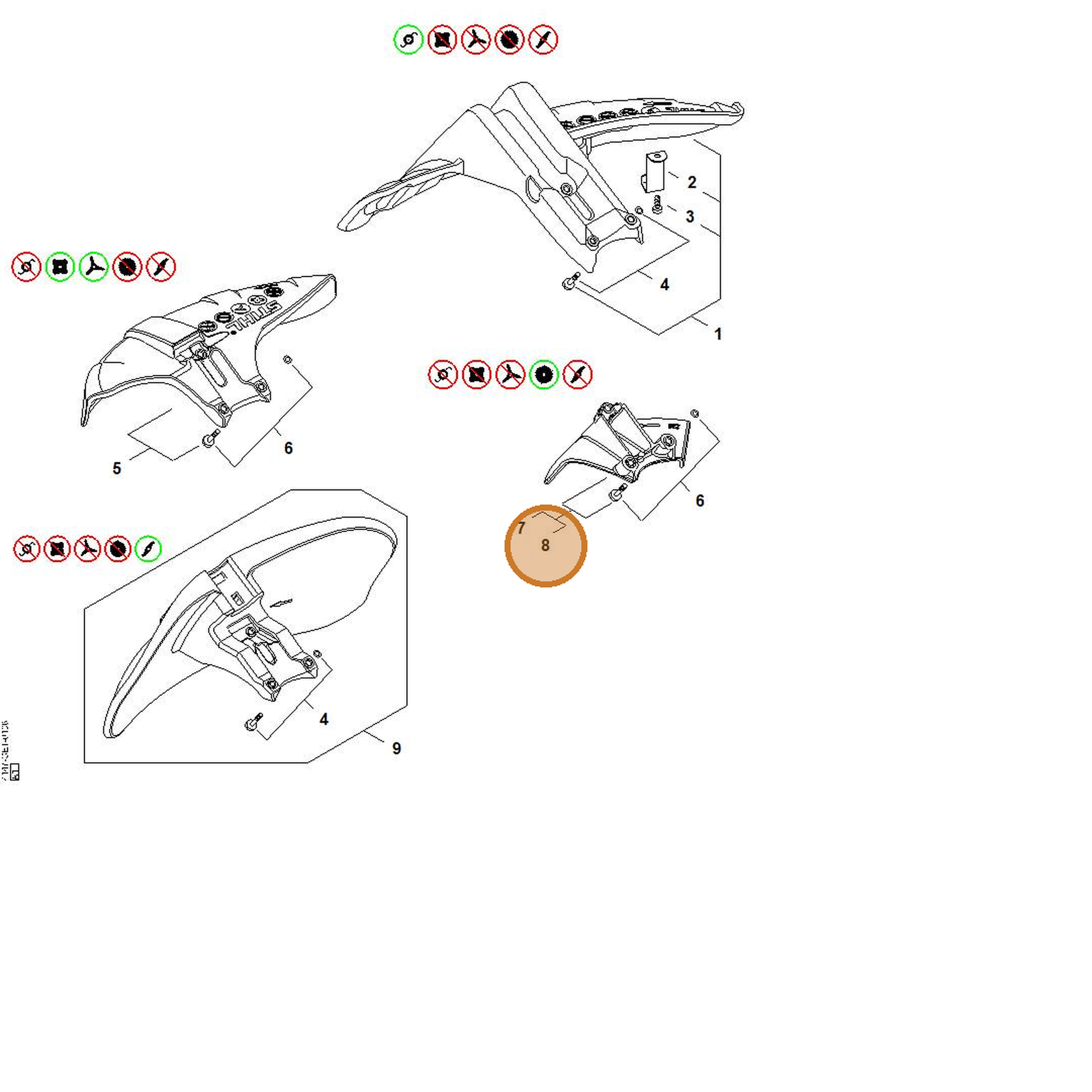 STIHL part 4148-710-8203 — IPL diagram snippet (6x zoom, amber highlight)