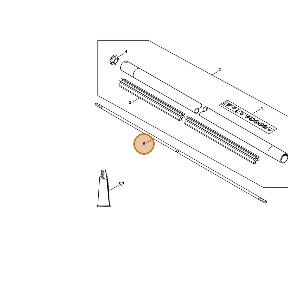 STIHL part 4148-711-3202 — IPL diagram snippet (6x zoom, amber highlight)