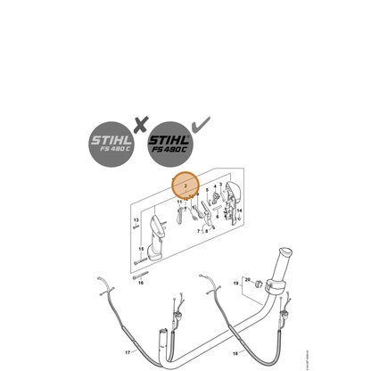STIHL part 4148-790-0303 — IPL diagram snippet (6x zoom, amber highlight)