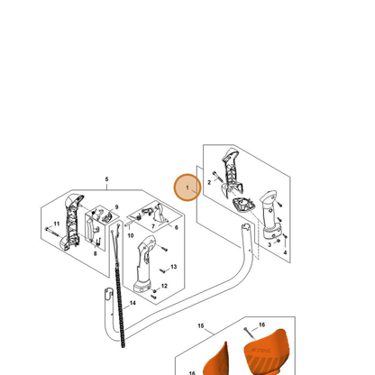 STIHL part 4148-790-1716 — IPL diagram snippet (6x zoom, amber highlight)
