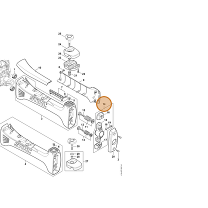 STIHL part 4148-790-7600 — IPL diagram snippet (6x zoom, amber highlight)