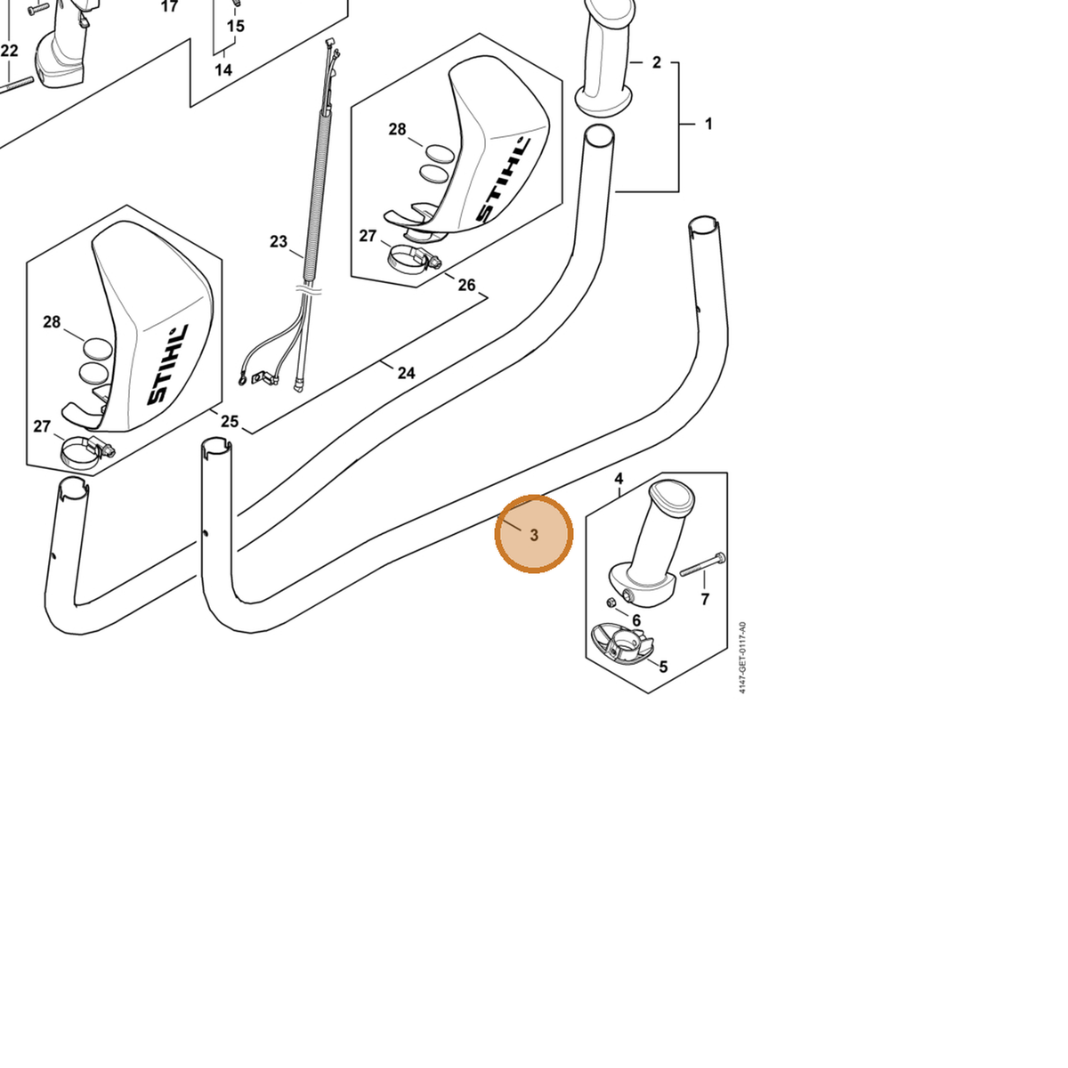 STIHL part 4148-791-1703 — IPL diagram snippet (6x zoom, amber highlight)