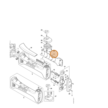 STIHL part 4148-791-4300 — IPL diagram snippet (6x zoom, amber highlight)