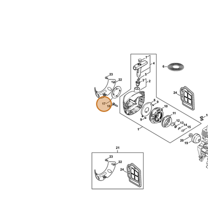 STIHL part 4148-967-1502 — IPL diagram snippet (6x zoom, amber highlight)