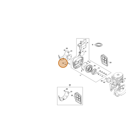 STIHL part 4148-967-1503 — IPL diagram snippet (6x zoom, amber highlight)