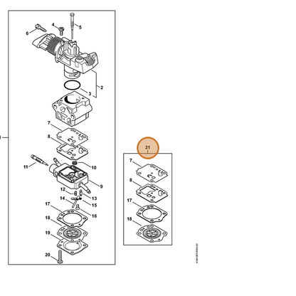STIHL part 4149-007-1700 — IPL diagram snippet (6x zoom, amber highlight)