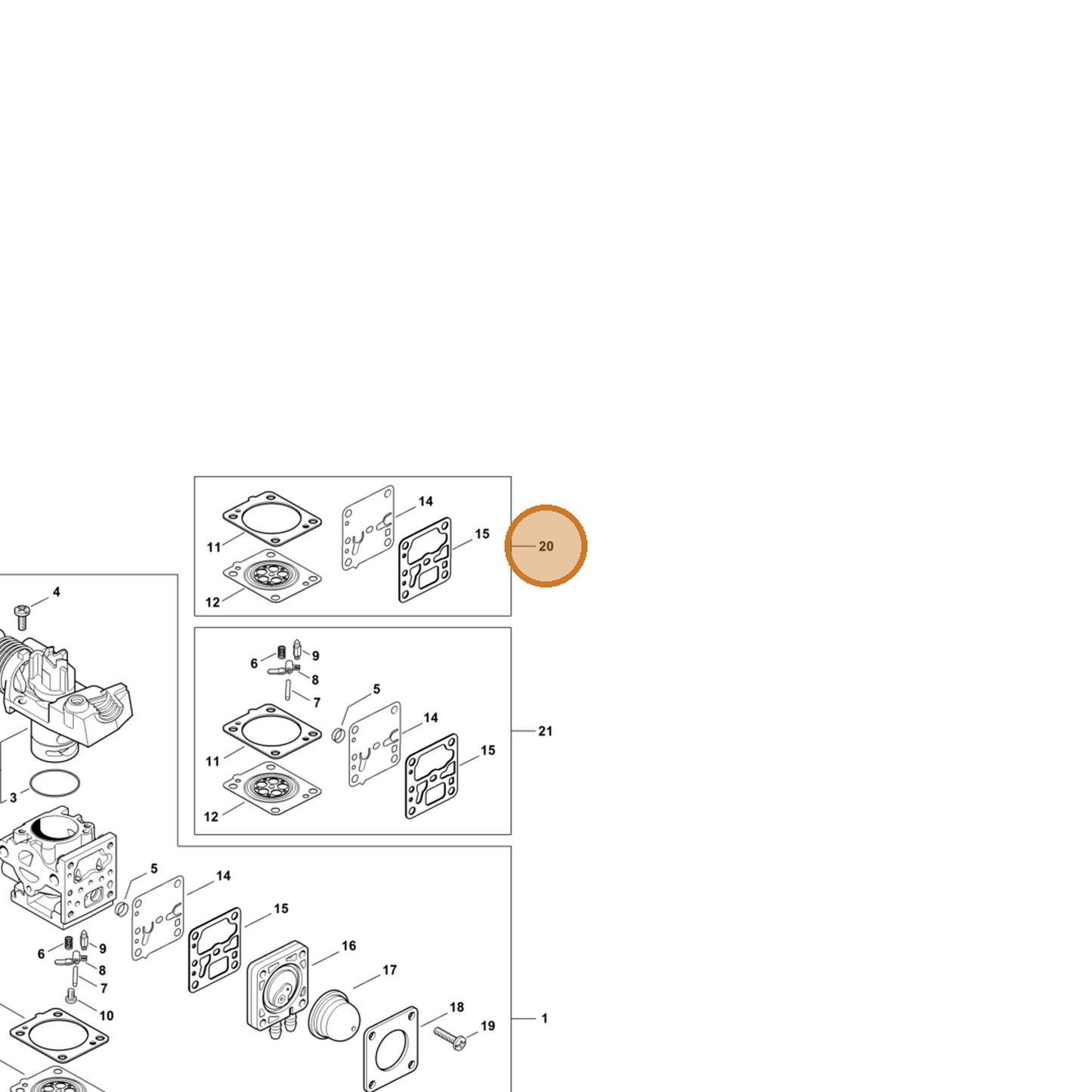 STIHL part 4149-007-1701 — IPL diagram snippet (6x zoom, amber highlight)