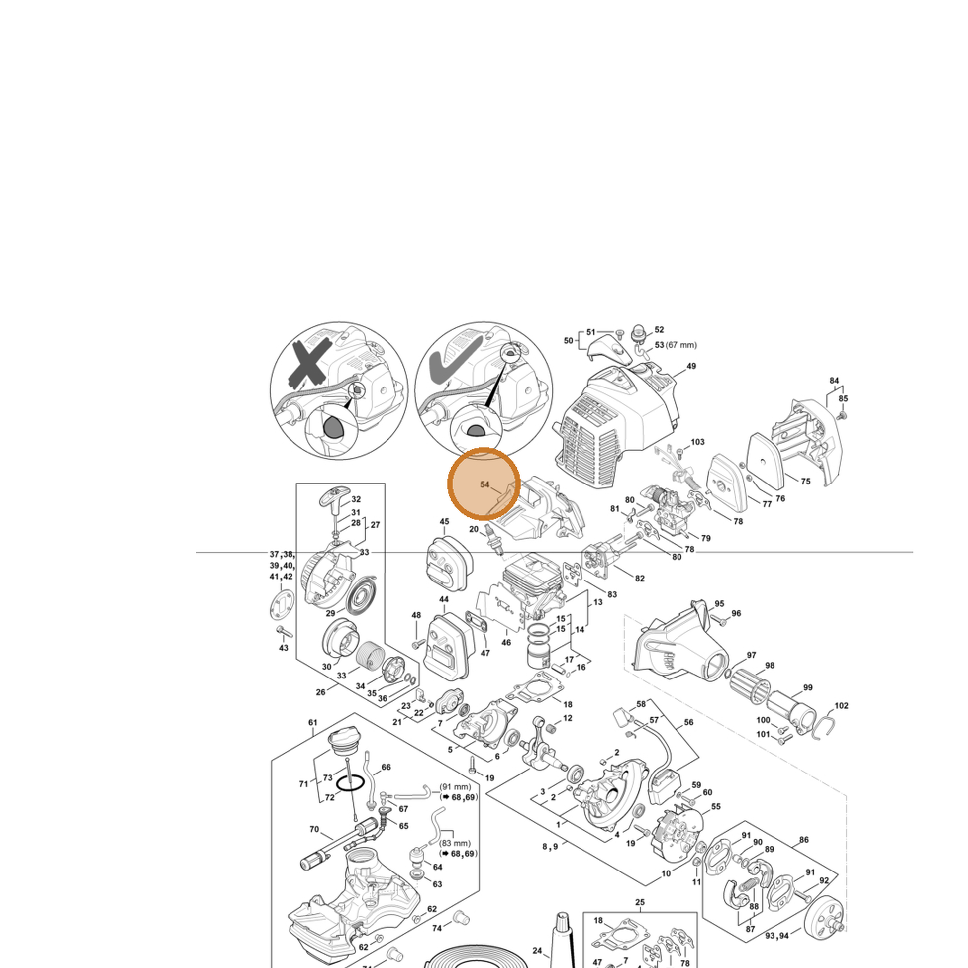STIHL part 4149-080-0901 — IPL diagram snippet (6x zoom, amber highlight)