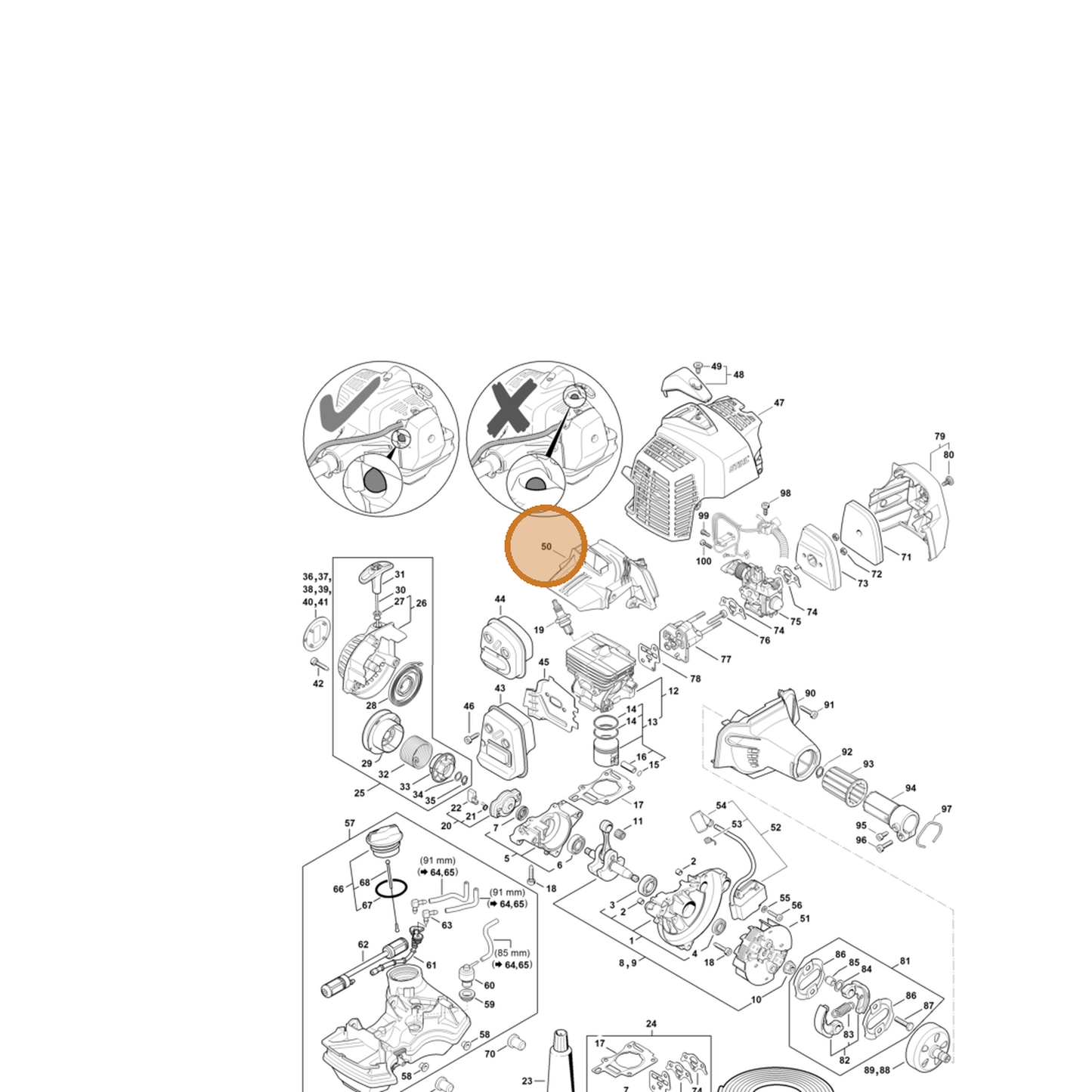 STIHL part 4149-080-0903 — IPL diagram snippet (6x zoom, amber highlight)