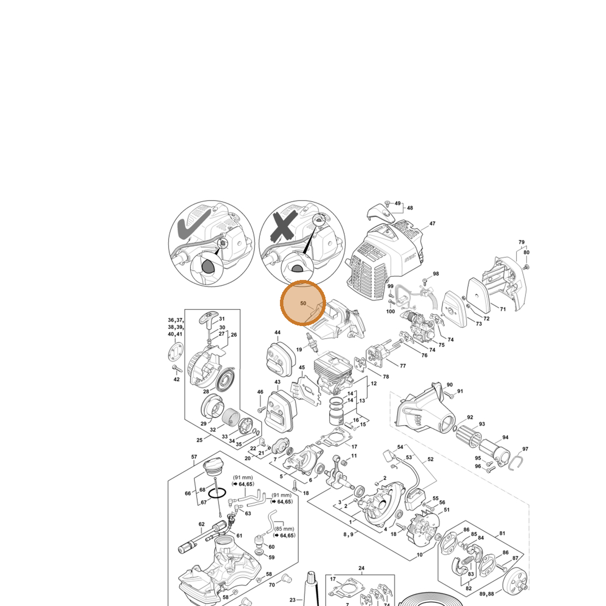 STIHL part 4149-080-0903 — IPL diagram snippet (6x zoom, amber highlight)