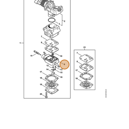 STIHL part 4149-120-2200 — IPL diagram snippet (6x zoom, amber highlight)
