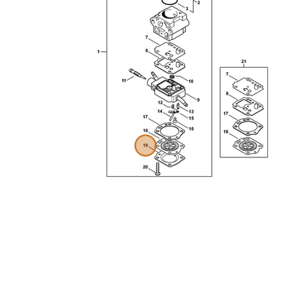 STIHL part 4149-121-0800 — IPL diagram snippet (6x zoom, amber highlight)