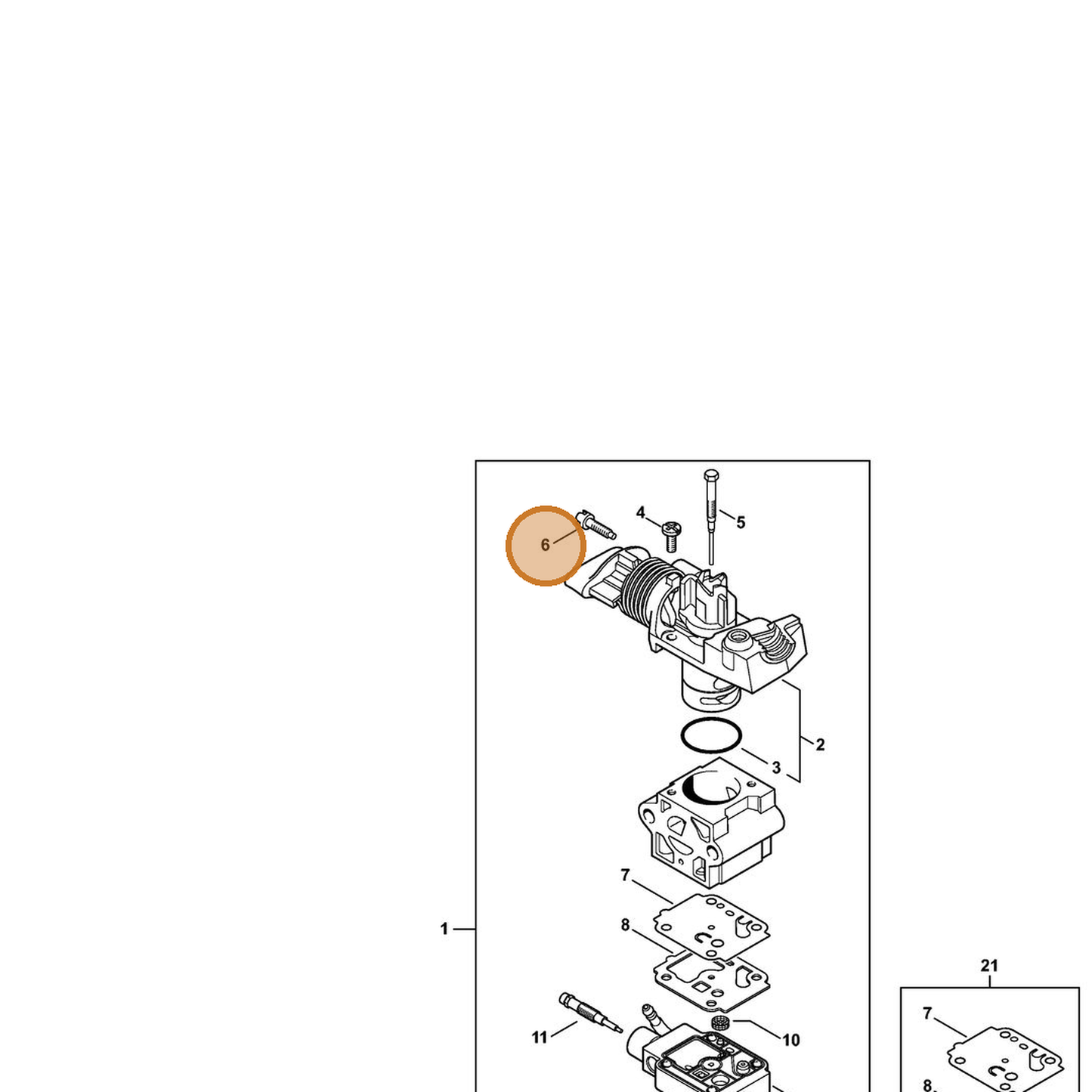 STIHL part 4149-122-6200 — IPL diagram snippet (6x zoom, amber highlight)