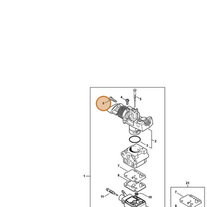 STIHL part 4149-122-6200 — IPL diagram snippet (6x zoom, amber highlight)
