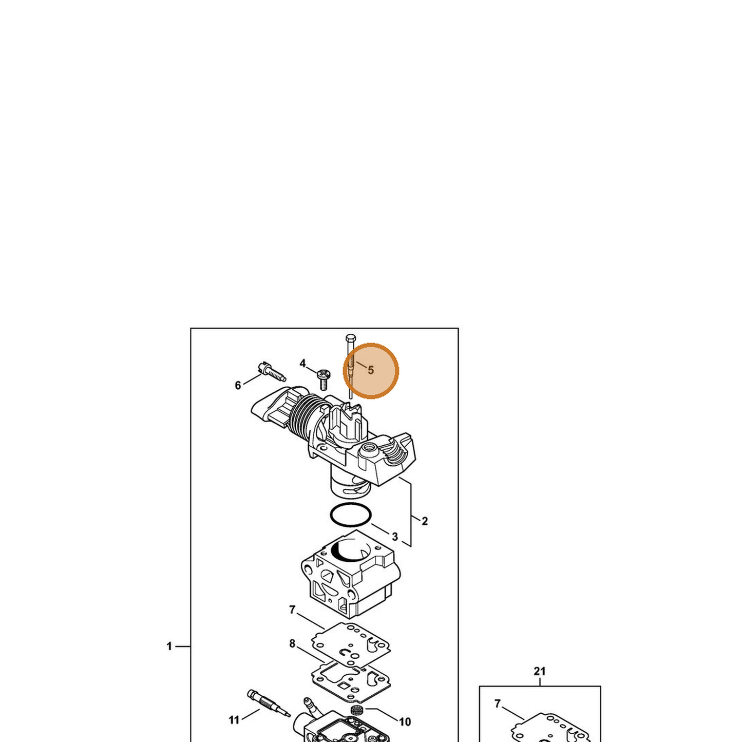 STIHL part 4149-122-6800 — IPL diagram snippet (6x zoom, amber highlight)