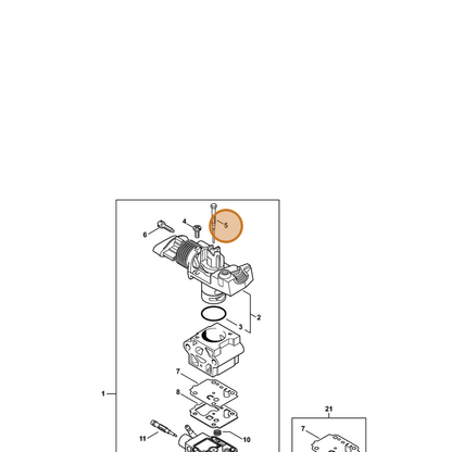 STIHL part 4149-122-6800 — IPL diagram snippet (6x zoom, amber highlight)