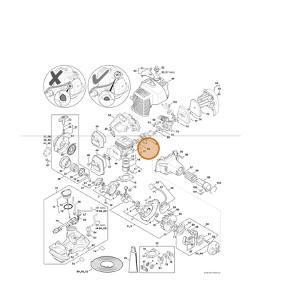STIHL part 4149-129-0900 — IPL diagram snippet (6x zoom, amber highlight)