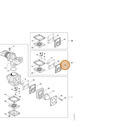 STIHL part 4149-129-0905 — IPL diagram snippet (6x zoom, amber highlight)