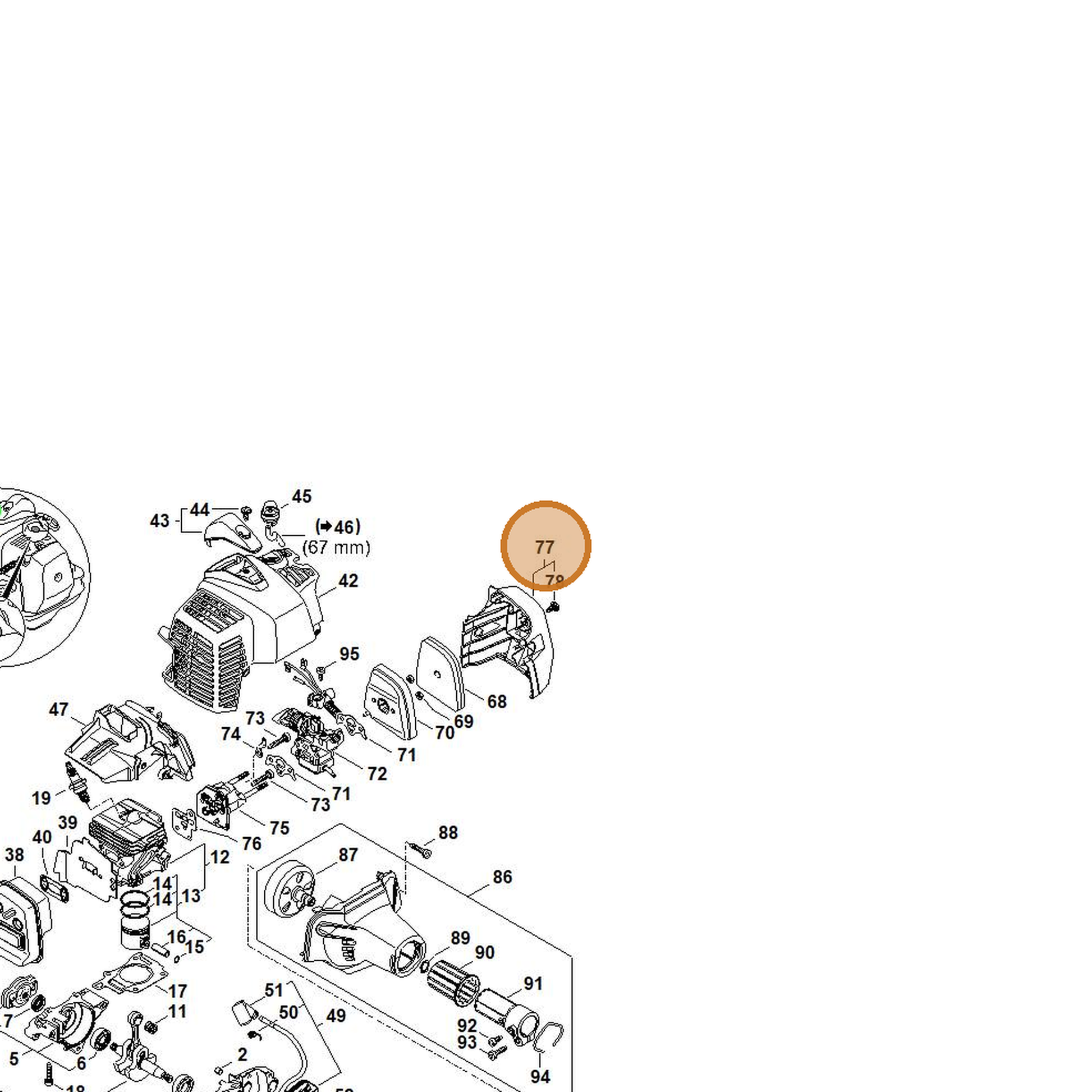 STIHL part 4149-140-1002 — IPL diagram snippet (6x zoom, amber highlight)