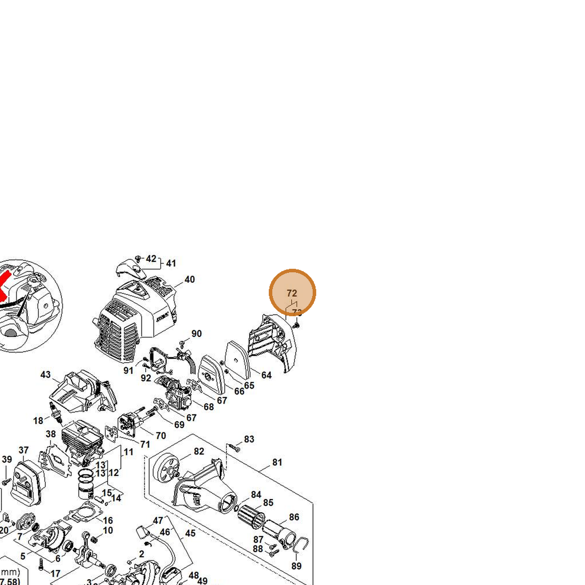 STIHL part 4149-140-1005 — IPL diagram snippet (6x zoom, amber highlight)