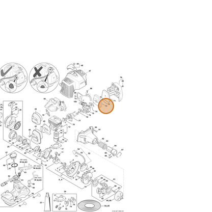 STIHL part 4149-140-2802 — IPL diagram snippet (6x zoom, amber highlight)
