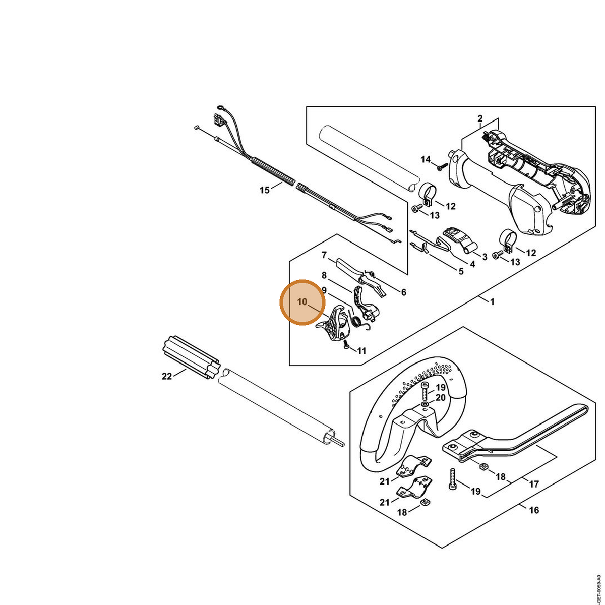 STIHL part 4149-182-1000 — IPL diagram snippet (6x zoom, amber highlight)