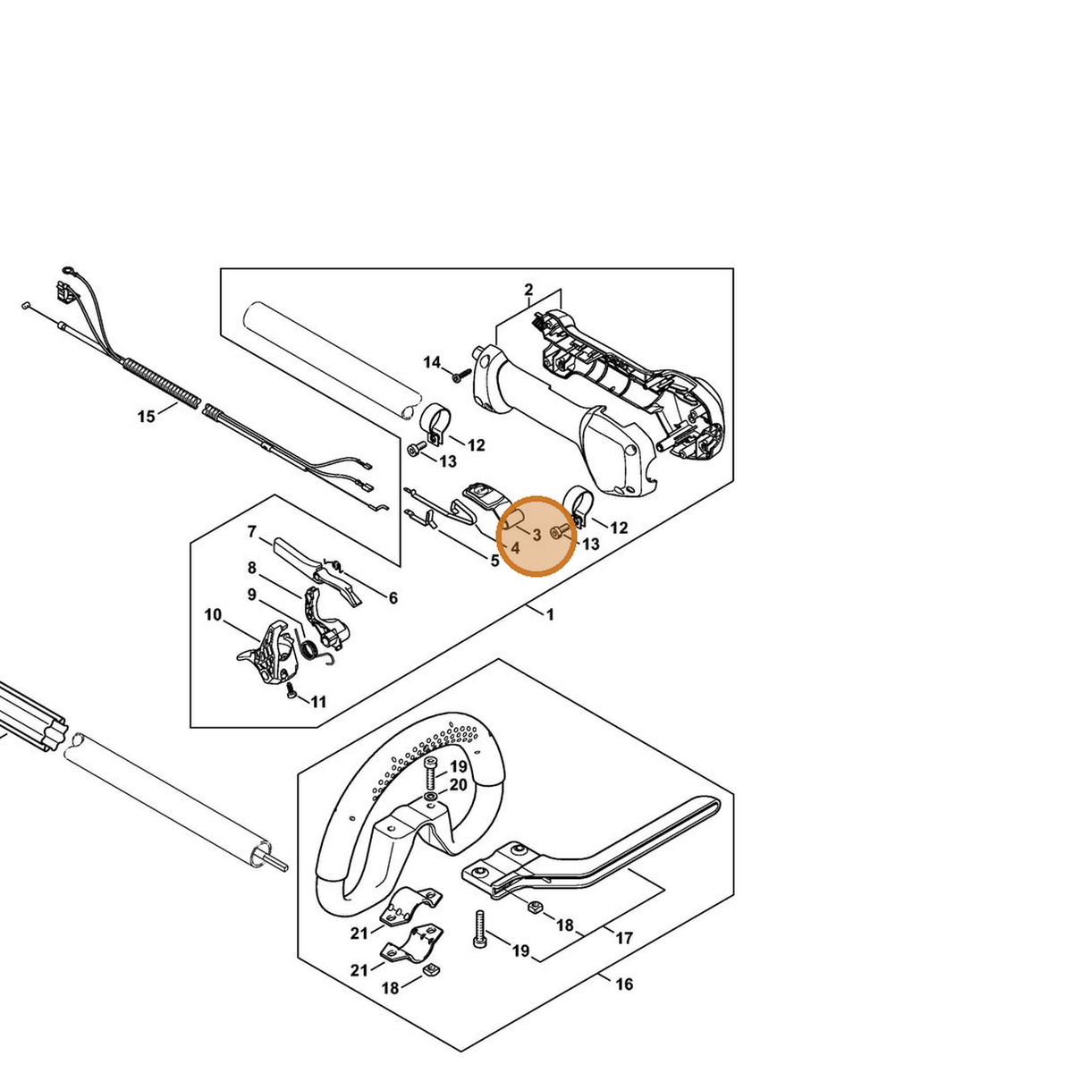 STIHL part 4149-182-2801 — IPL diagram snippet (6x zoom, amber highlight)