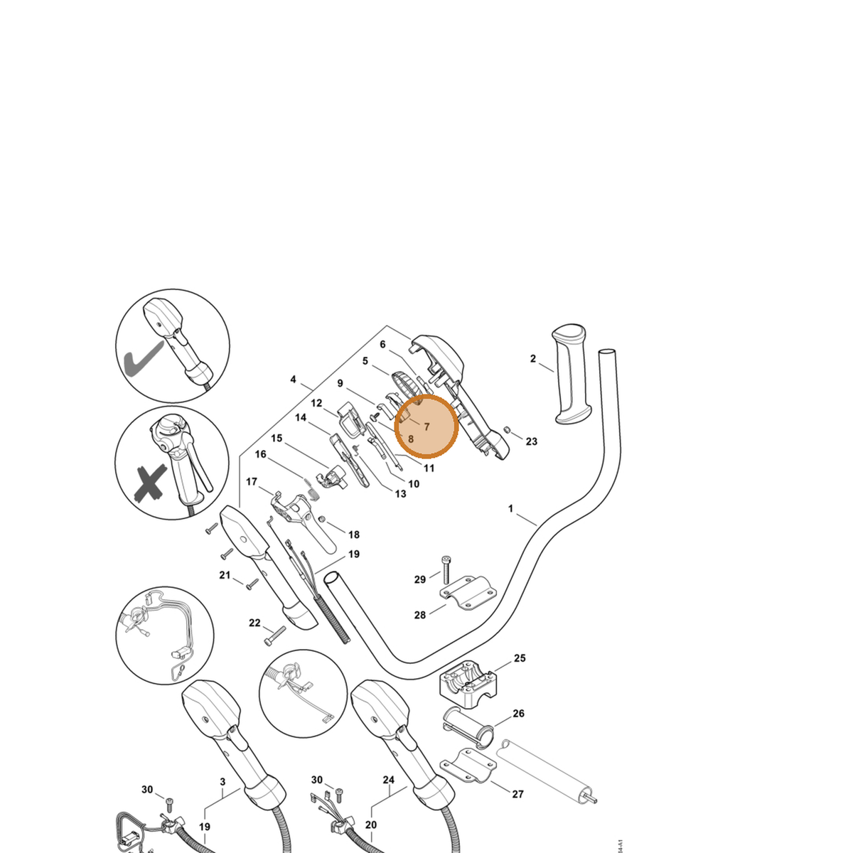STIHL part 4149-182-2802 — IPL diagram snippet (6x zoom, amber highlight)