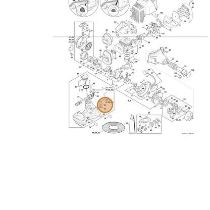 STIHL part 4149-350-5800 — IPL diagram snippet (6x zoom, amber highlight)