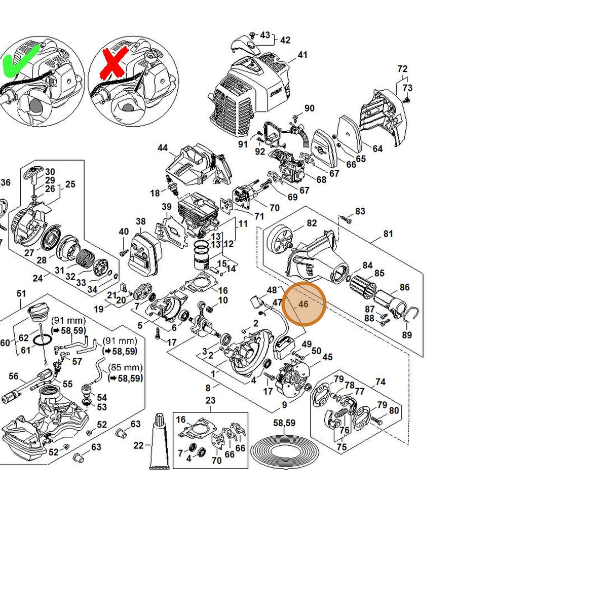 STIHL part 4149-400-1312 — IPL diagram snippet (6x zoom, amber highlight)