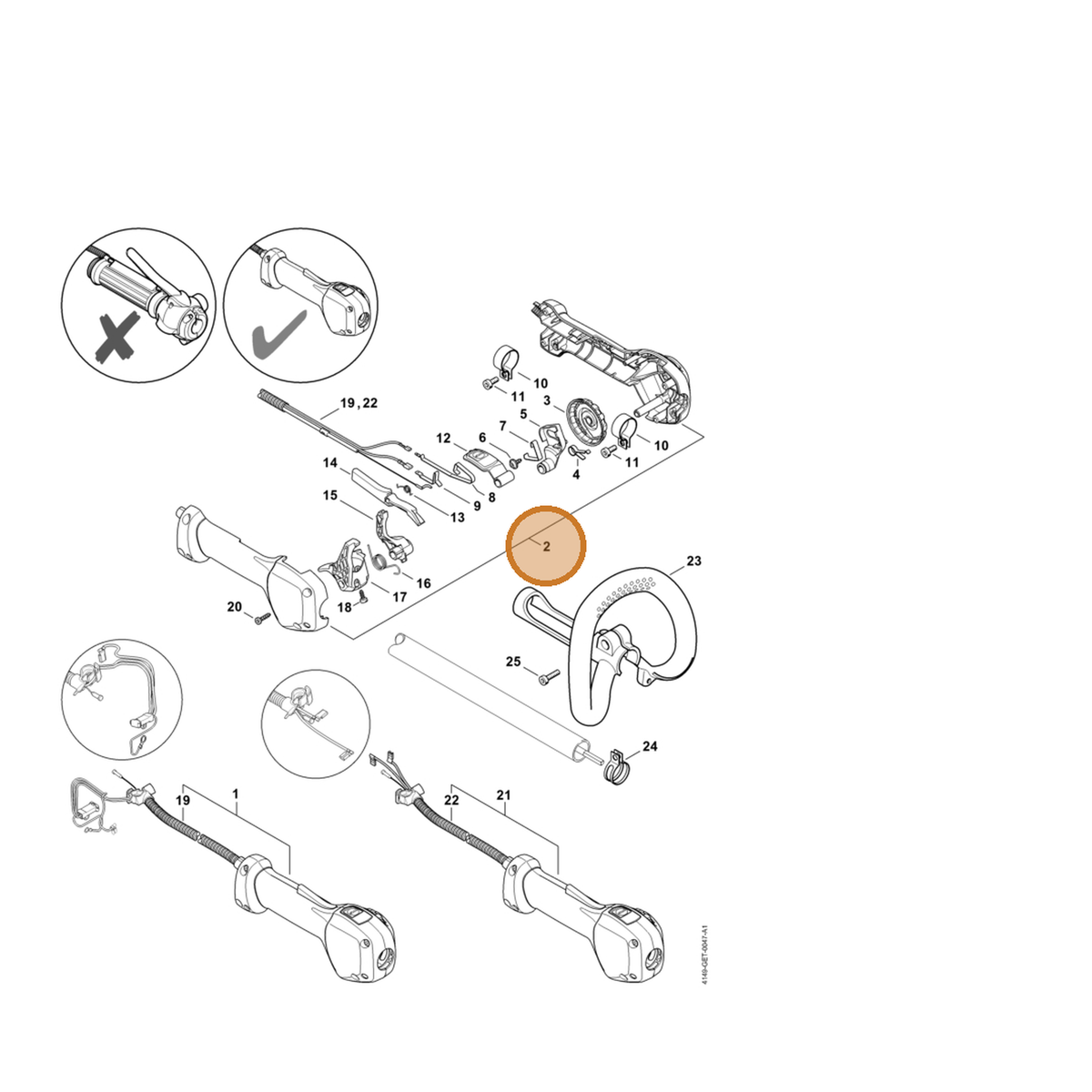 STIHL part 4149-790-1101 — IPL diagram snippet (6x zoom, amber highlight)