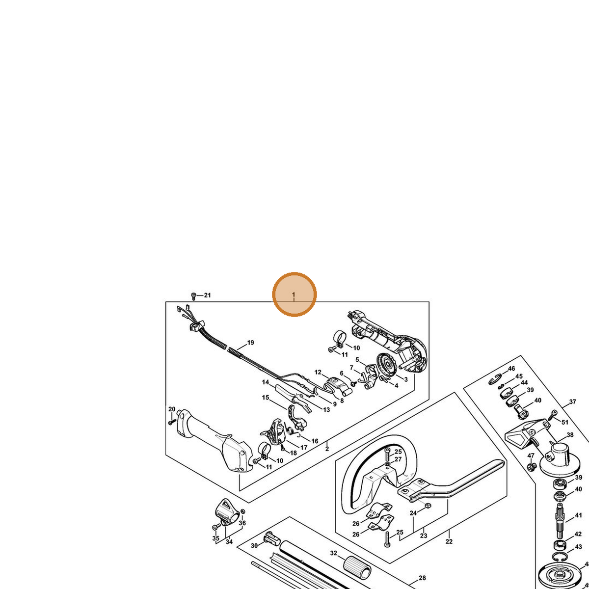 STIHL part 4149-790-1300 — IPL diagram snippet (6x zoom, amber highlight)