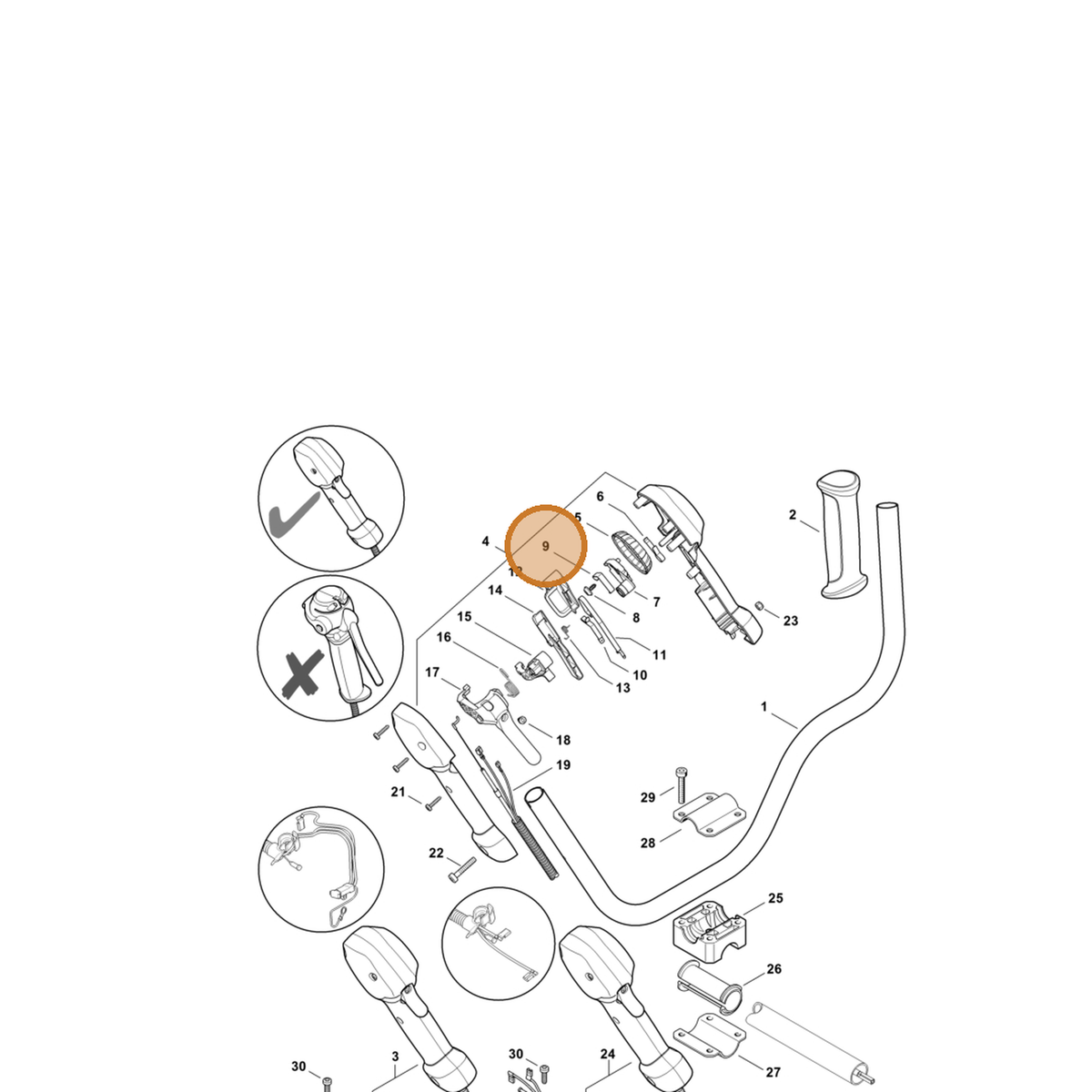 STIHL part 4149-791-3101 — IPL diagram snippet (6x zoom, amber highlight)