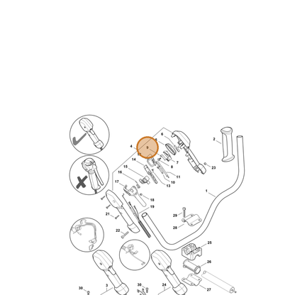STIHL part 4149-791-3101 — IPL diagram snippet (6x zoom, amber highlight)