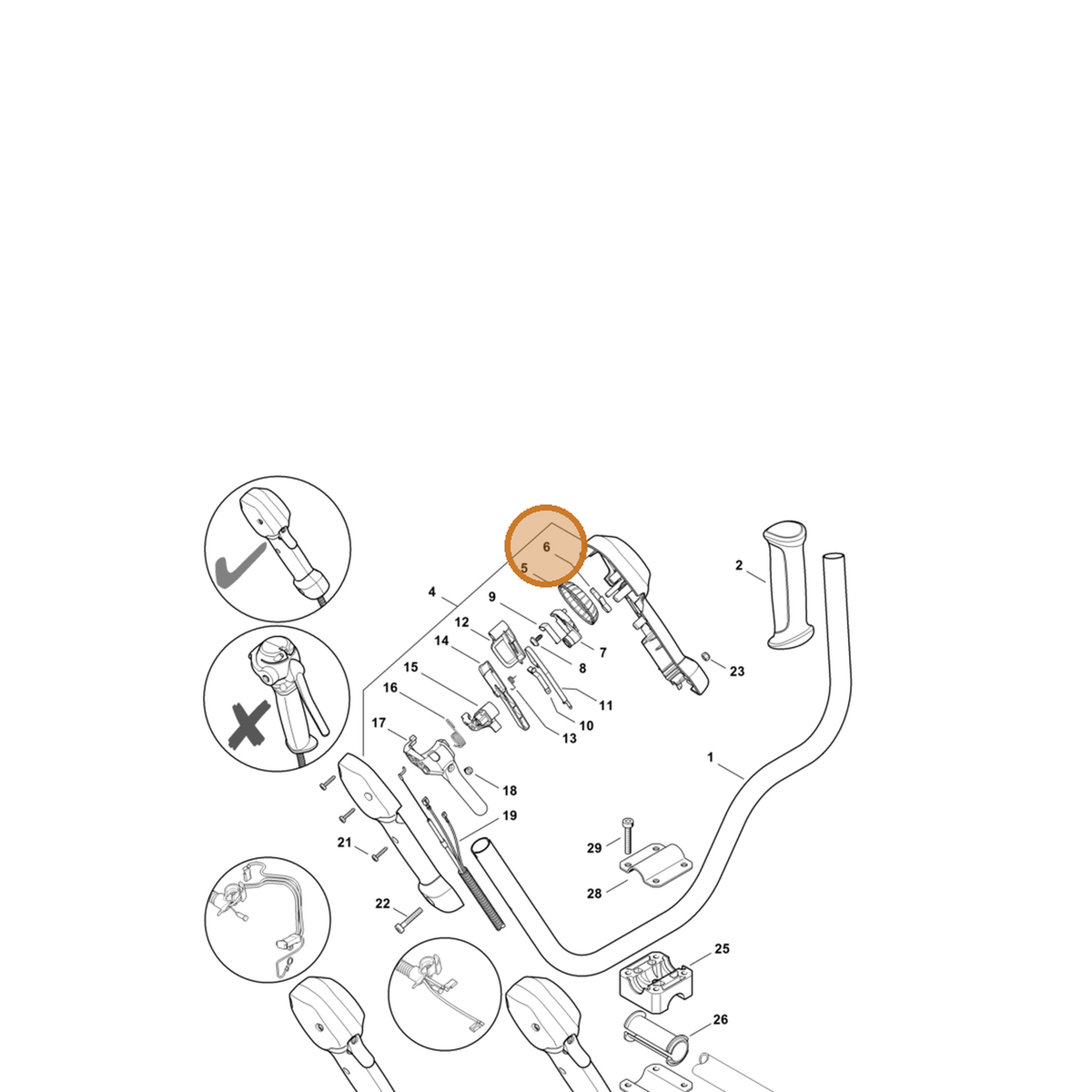 STIHL part 4149-791-3102 — IPL diagram snippet (6x zoom, amber highlight)